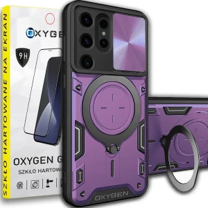 Etui Case Oxygen Pokrowiec RR FIOLETOWE do Samsung Galaxy S24 ULTRA + szkło PREMIUM