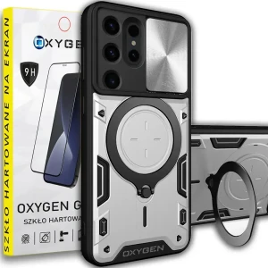 Etui Case Oxygen Pokrowiec RR SREBRNE do Samsung Galaxy S24 ULTRA + szkło PREMIUM