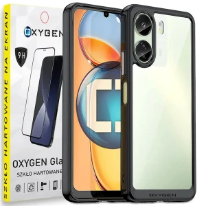 Etui na telefon XIAOMI REDMI 13C Oxygen Pure Czarne + Szkło Hartowane