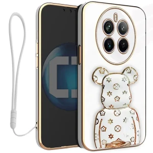 Etui OXYGEN Case Pokrowiec do Realme 12 PRO 5G | PRO PLUS 5G + uchwyt BeaR + Smycz BIAŁE