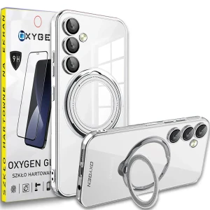 Etui na telefon Samsung Galaxy A35 Oxygen MagSave Srebrne + Szkło Hartowane