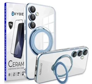 Etui na telefon Samsung Galaxy A35 Oxygen MagSave Niebieskie + Szkło Ceramiczne