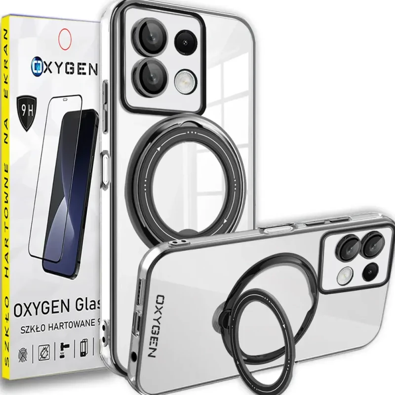 Etui Case OXYGEN MAGSave do Xiaomi Redmi Note 13 PRO 5G CZARNE | szkło hartowane