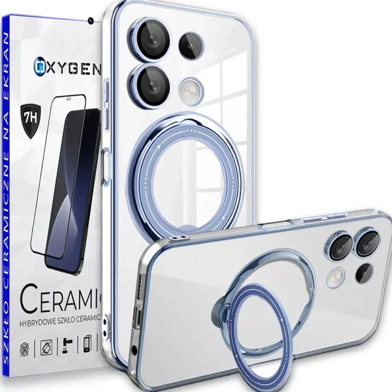 Etui Case OXYGEN MAGSave do Xiaomi Redmi Note 13 4G NIEBIESKIE | szkło ceramiczne
