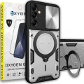 Etui Case Oxygen RR do Samsung Galaxy A35 5G + szkło hartowane na ekran SREBRNE