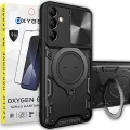 Etui Case Oxygen RR do Samsung Galaxy A25 + szkło hartowane na ekran CZARNE