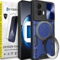 Etui Case Oxygen RR do Motorola Moto G34 + szkło hartowane na ekran NIEBIESKIE