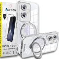 Etui Case pokrowiec OXYGEN MAGSave do Oppo A79 5G SREBRNE + szkło hartowane