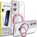 Etui Case pokrowiec OXYGEN MAGSave do Oppo A79 5G RÓŻOWE + szkło hartowane