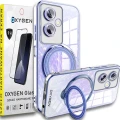 Etui Case pokrowiec OXYGEN MAGSave do Oppo A79 5G NIEBIESKIE + szkło hartowane