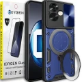 Etui Case Pokrowiec OXYGEN RR do Oppo A79 5G NIEBIESKIE + SZKŁO HARTOWANE na ekran