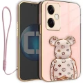 Etui OXYGEN pokrowiec BeaR do Oppo A79 5G + Smycz różowe