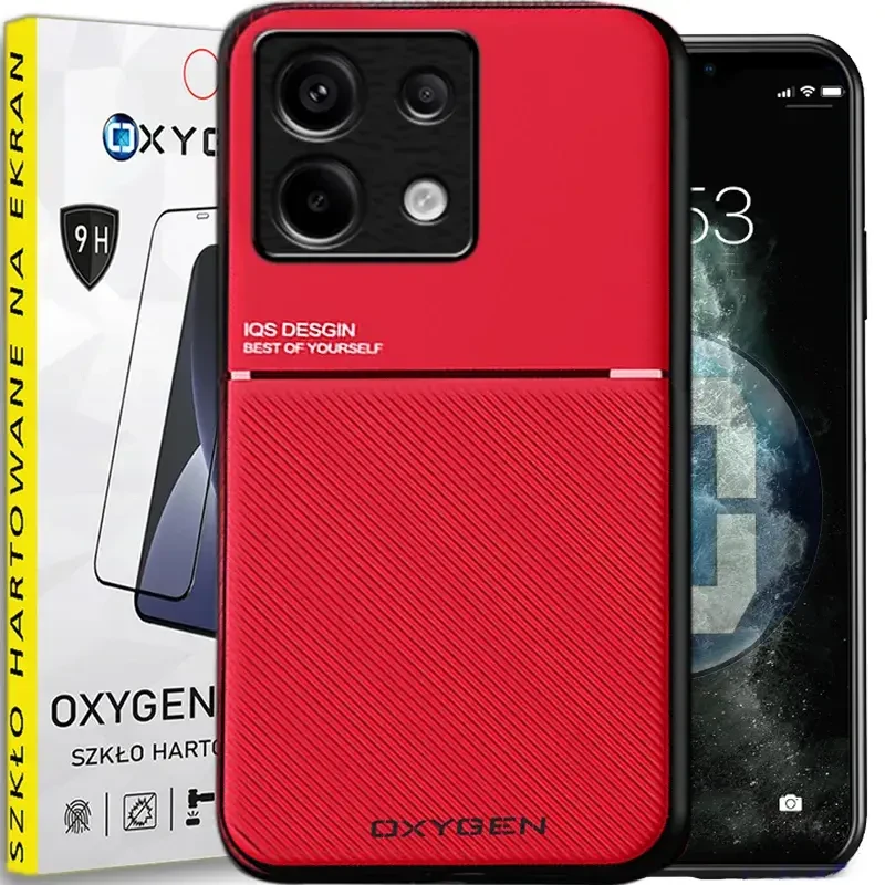 Etui CASE pokrowiec IQS OXYGEN do Redmi Note 13 PRO 5G + szkło hartowane CZERWONE