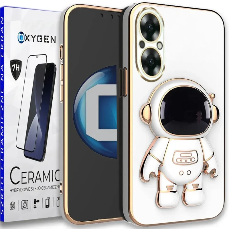 Etui Case pokrowiec OXYGEN Astro do Realme C67 4G BIAŁE | szkło ceramiczne