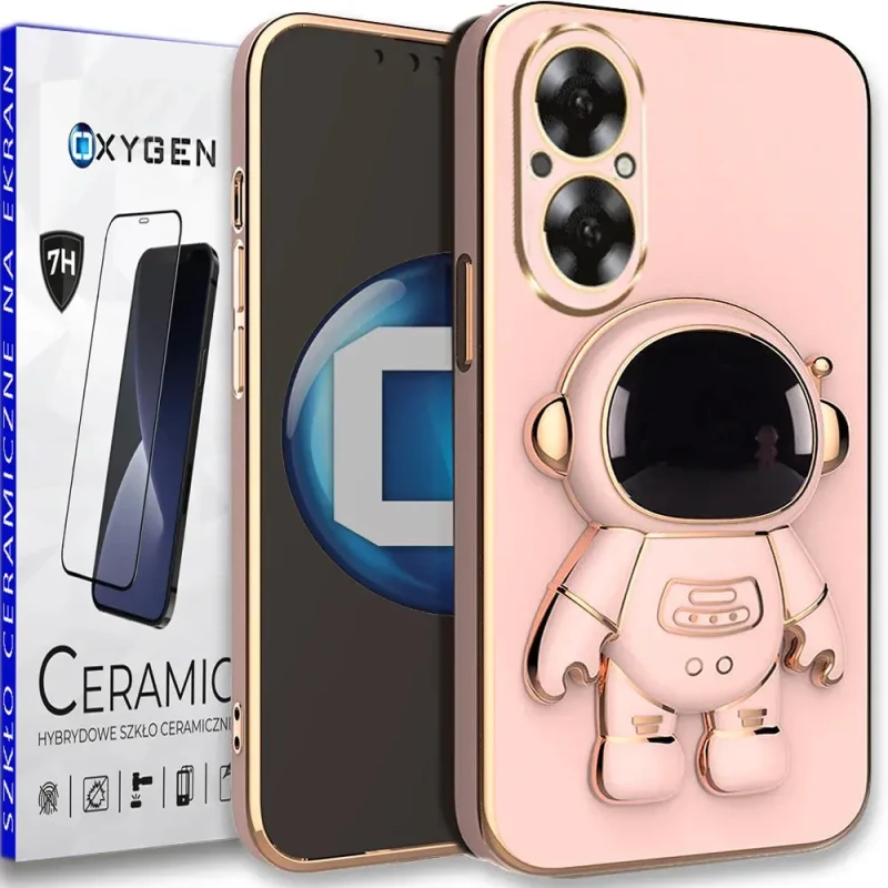 Etui Case pokrowiec OXYGEN Astro do Realme C67 4G RÓŻOWE | szkło ceramiczne