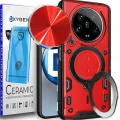 Etui Case Pokrowiec OXYGEN RR do XIAOMI 14 ULTRA | FOLIA POLIMEROWA czerwone