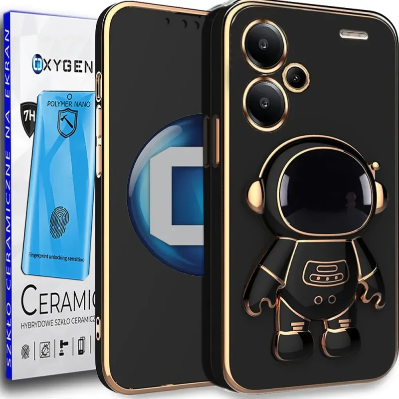 Etui Case pokrowiec OXYGEN Astro do Xiaomi Redmi Note 13 Pro PLUS 5G | folia ceramiczna CZARNE