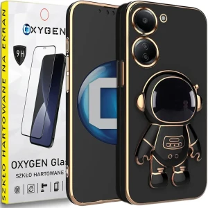 Etui na telefon Redmi 13C 4G Oxygen Astro Czarne + Szkło Hartowane
