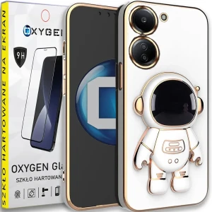 Etui na telefon Redmi 13C 4G Oxygen Astro Białe + Szkło Hartowane