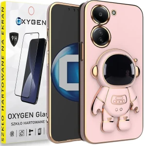 Etui na telefon Redmi 13C 4G Oxygen Astro Różowe + Szkło Hartowane