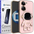 Etui ASTRO OXYGEN Case Pokrowiec do Redmi 13C 4G + szkło ceramiczne RÓŻOWE
