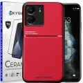 Etui pokrowiec IQS OXYGEN Case do Xiaomi Redmi 13c 4G CZERWONE | szkło CERAMICZNE