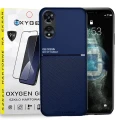 Etui case OXYGEN IQS do Reno OPPO A58 4G NIEBIESKIE | szkło hartowane na ekran