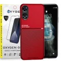 Etui case OXYGEN IQS do Reno OPPO A58 4G CZERWONE | szkło hartowane na ekran