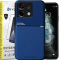 Etui pokrowiec IQS OXYGEN do Xiaomi Poco X6 5G NIEBIESKIE | szkło HARTOWANE na ekran