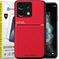 Etui pokrowiec IQS OXYGEN do Xiaomi Poco X6 5G CZERWONE | szkło HARTOWANE na ekran