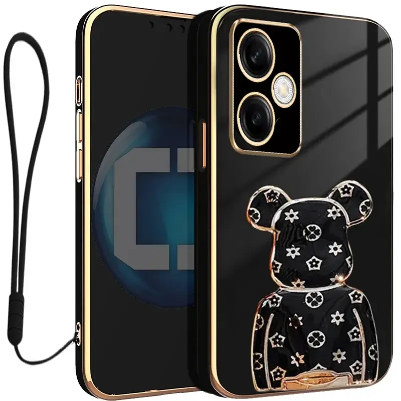 Etui ochronne Case obudowa do OPPO RENO11 F OXYGEN uchwyt BeaR + Smycz CZARNE