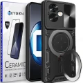 Etui Case Pokrowiec OXYGEN RR do OPPO RENO11 F + SZKŁO CERAMICZNE | CZARNE