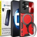 Etui Case Pokrowiec OXYGEN RR do OPPO RENO11 F + SZKŁO HARTOWANE | CZERWONE