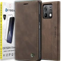 Etui CASE kabura OXYGEN BooK do Xiaomi Redmi NOTE 13 PRO 4G |szkło 9H BRĄZOWE