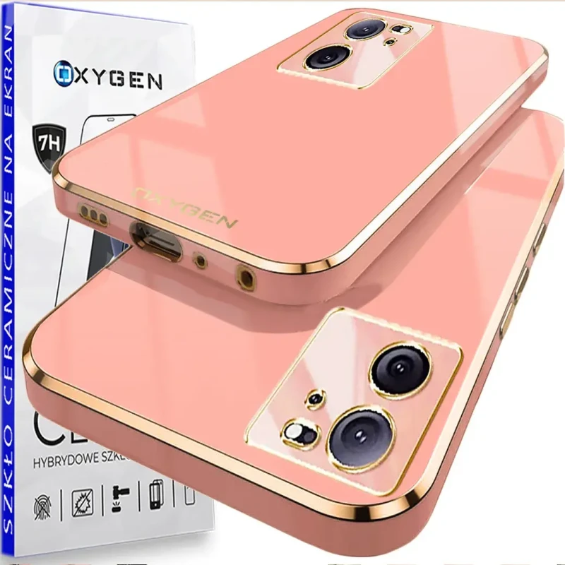 Etui GLOW OXYGEN Case Pokrowiec do Xiaomi 13T / 13T PRO RÓŻOWE + szkło CERAMICZNE