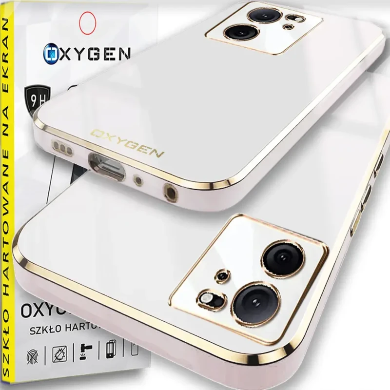 Etui GLOW OXYGEN Case Pokrowiec do Xiaomi 13T / 13T PRO BIAŁE + szkło HARTOWANE