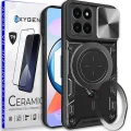PANCERNE etui case marki OXYGEN RR do Honor X6a + szkło CERAMICZNE na ekran | CZARNE