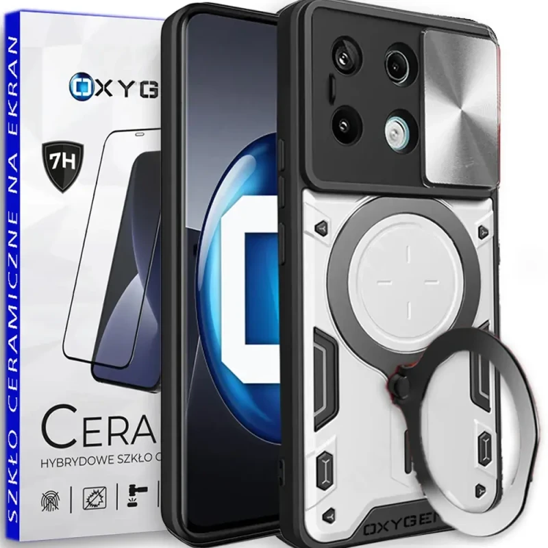 PANCERNE Etui OXYGEN RR do Xiaomi Redmi Note 13 PRO 5G + szkło ceramiczne | SREBRNE