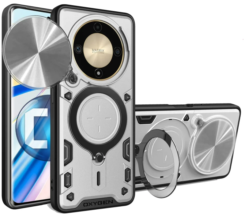 Etui OCHRONNE Case Pokrowiec OXYGEN RR do HONOR MAGIC6 LITE SREBRNE