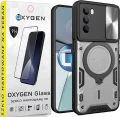 Etui OCHRONNE Case Pokrowiec OXYGEN RR do MOTOROLA G62 5G SREBRNE | SZKŁO HARTOWANE
