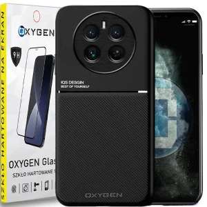 Etui na telefon Realme 12 PLUS Szkło Hartowane Oxygen IQS Czarne