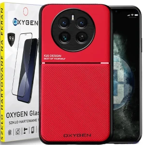 Etui na telefon Realme 12 PLUS Szkło Hartowane Oxygen IQS Czerwone