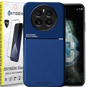Etui na telefon Realme 12 PLUS Szkło Hartowane Oxygen IQS Niebieskie