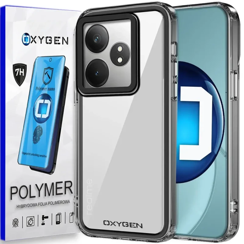 Etui OCHRONNE Case Pokrowiec OXYGEN PURE do REALME GT 6T SZARE + FOLIA POLIMEROWA