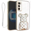 Etui OXYGEN Case Pokrowiec do Reno12 PRO + uchwyt BeaR + Smycz BIAŁE