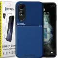 Etui pokrowiec OXYGEN IQS case do Oppo A60 4G + szkło hartowane na ekran | NIEBIESKIE