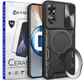 Etui Case marki OXYGEN RR do Reno OPPO A18 4G + szkło ceramiczne na ekran | CZARNE