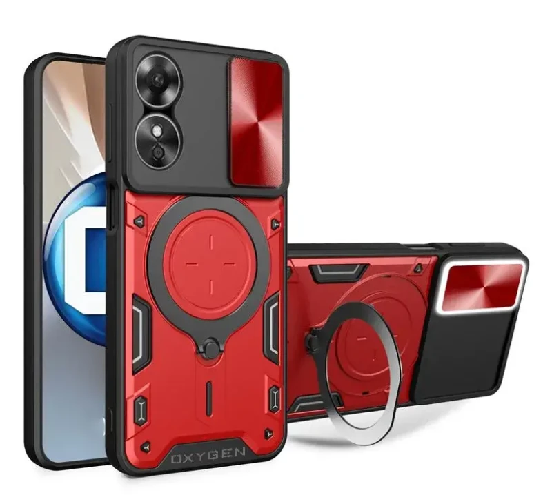 Etui Case marki OXYGEN RR do Reno OPPO A18 4G | CZERWONE