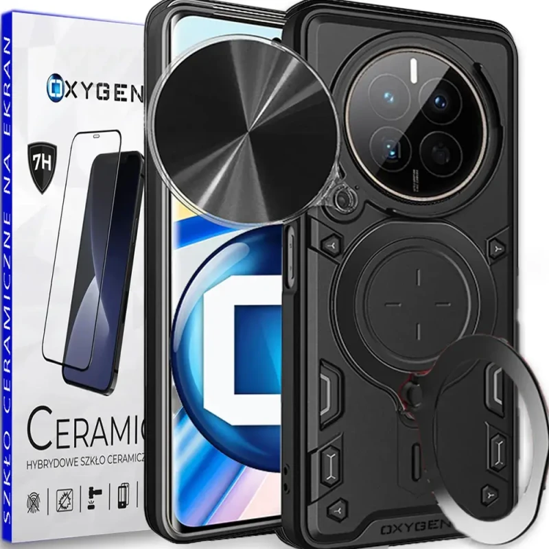 PANCERNE Etui case obudowa marki OXYGEN RR do Realme 12 4G | szkło ceramiczne CZARNE