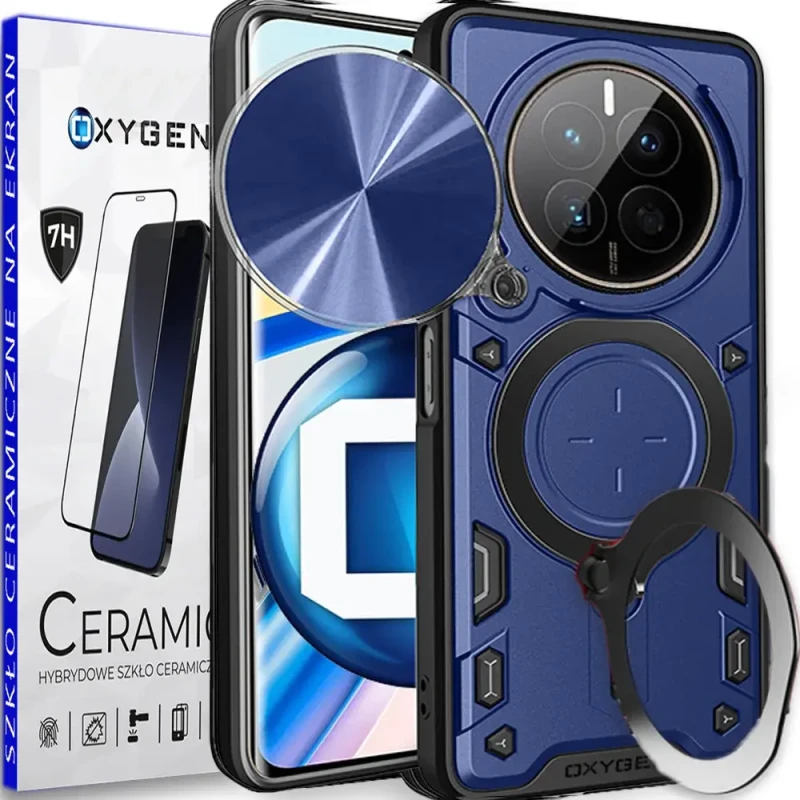 PANCERNE Etui case obudowa marki OXYGEN RR do Realme 12 4G | szkło ceramiczne NIEBIESKIE